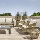 Sillón de exterior con asiento tejido y cojines - Cricket by Varaschin Viadurini