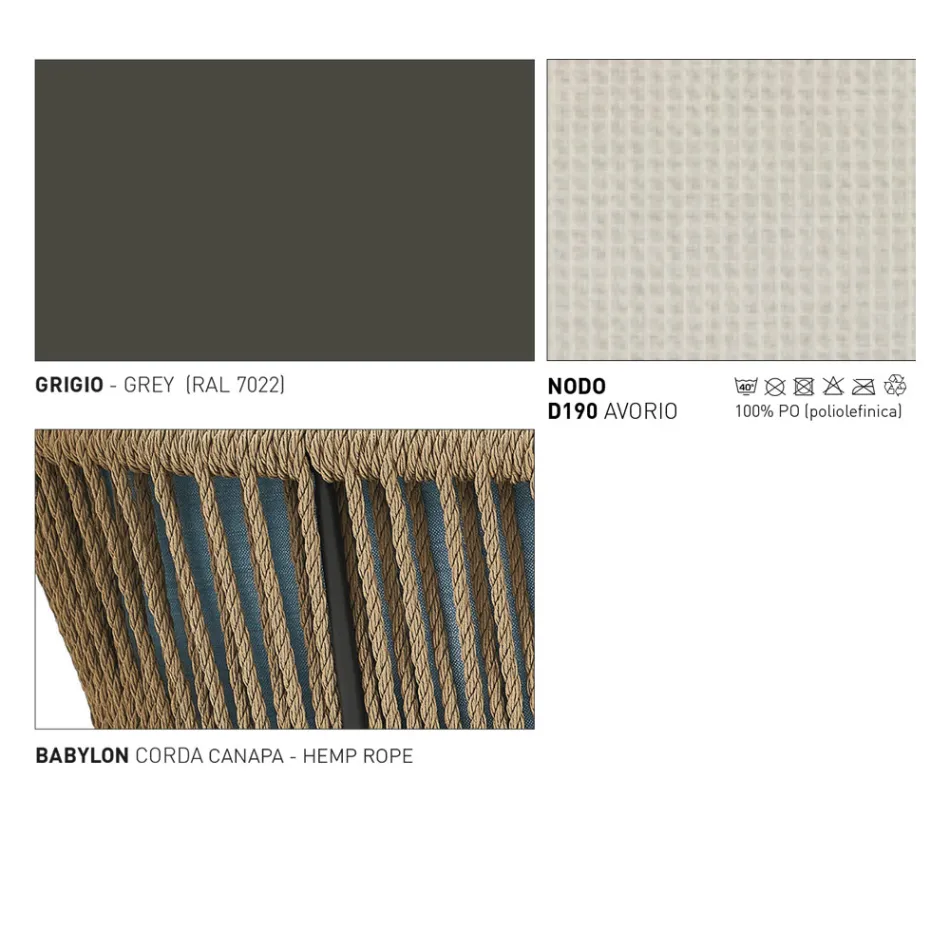 Sillón de exterior con asiento tejido y cojines - Cricket by Varaschin Viadurini