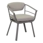 Sillón de exterior con estructura de aluminio gris tórtola - Righello Viadurini