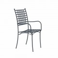 Sillón de metal apilable para exterior Hecho en Italia, 4 piezas - Pira