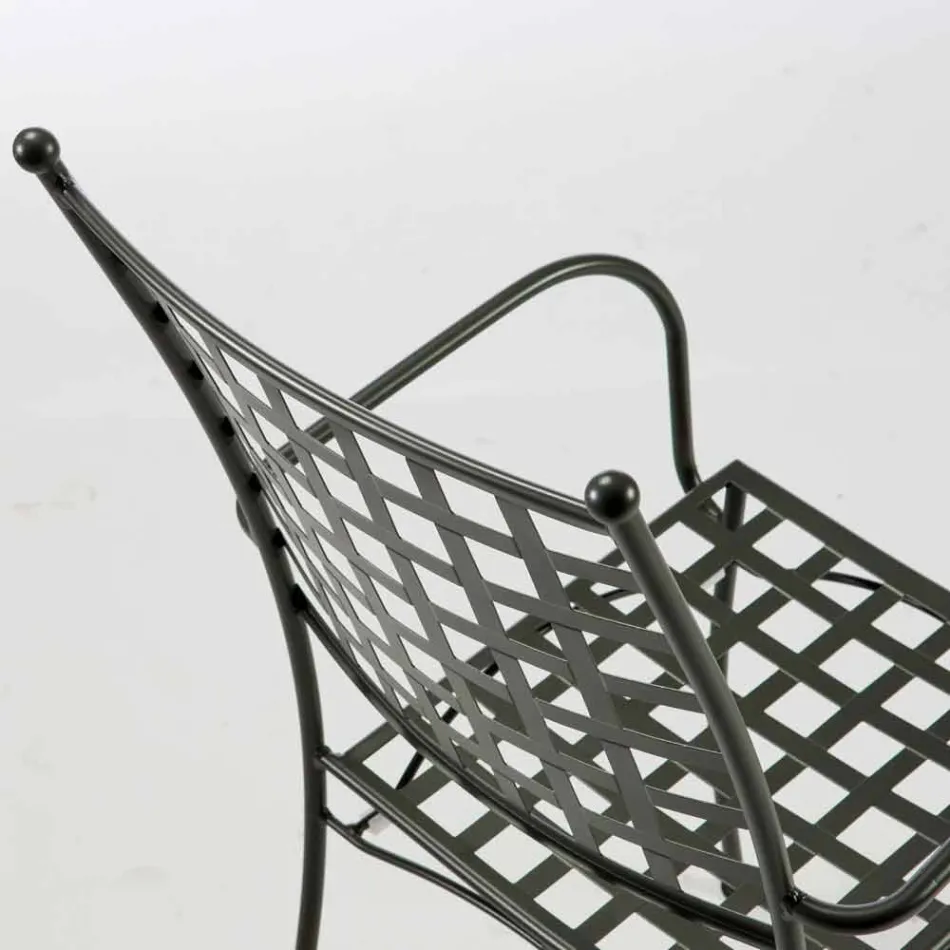 Sillón de metal apilable para exterior Hecho en Italia, 4 piezas - Pira Viadurini