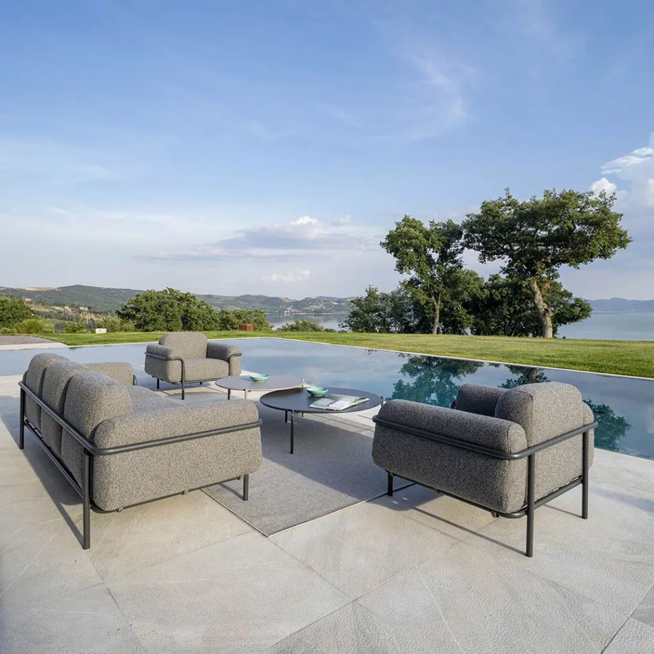 Sillón de exterior en acero y polipropileno Made in Italy - Astrid Viadurini