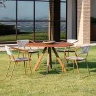 Sillón de exterior en acero galvanizado apilable Made in Italy 2 piezas - Vesna Viadurini