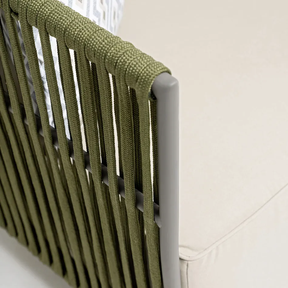 Sillón de exterior en aluminio y tela tejida - Eugene Viadurini