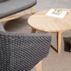 Sillón de exterior en tejido de cuerdas y madera de teca, Homemotion - Callum Viadurini