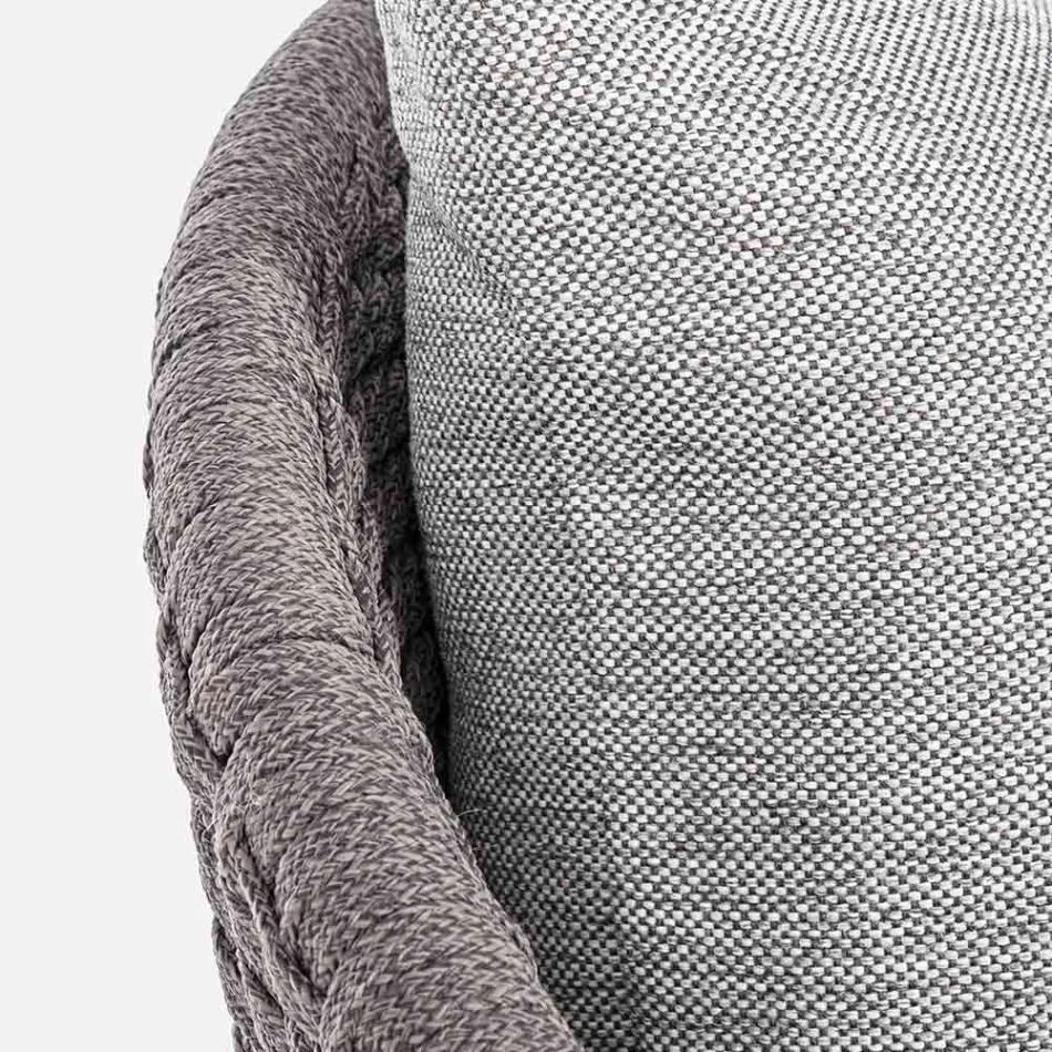 Sillón de exterior en tejido de cuerdas y madera de teca, Homemotion - Callum Viadurini