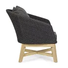 Sillón de exterior en tejido de cuerdas y madera de teca, Homemotion - Callum Viadurini