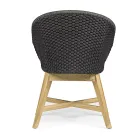 Sillón de exterior en madera y cuerda con cojín, Homemotion, 2 piezas - Oskana Viadurini