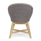 Sillón de exterior en madera y cuerda con cojín, Homemotion, 2 piezas - Oskana Viadurini