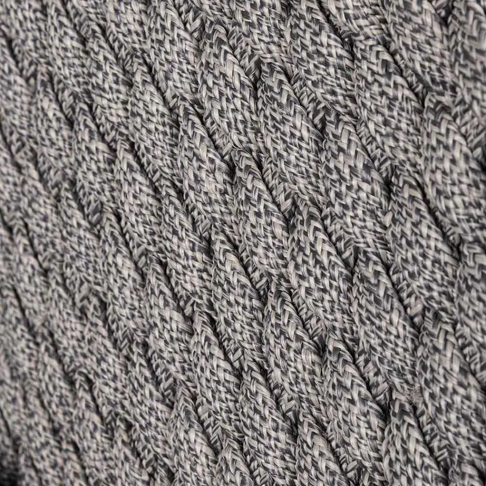 Sillón de exterior en madera y cuerda con cojín, Homemotion, 2 piezas - Oskana Viadurini