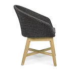 Sillón de exterior en madera y cuerda con cojín, Homemotion, 2 piezas - Oskana Viadurini