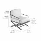 Sillón de exterior en madera natural o negro brillante o mate y cojín - Suzana Viadurini