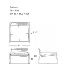 Sillón de metal para exterior con cojín de lujo Made in Italy - Karol Viadurini