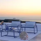 Sillón de metal para exterior con cojín de lujo Made in Italy - Karol Viadurini