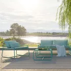 Sillón de metal para exterior con cojín de lujo Made in Italy - Karol Viadurini