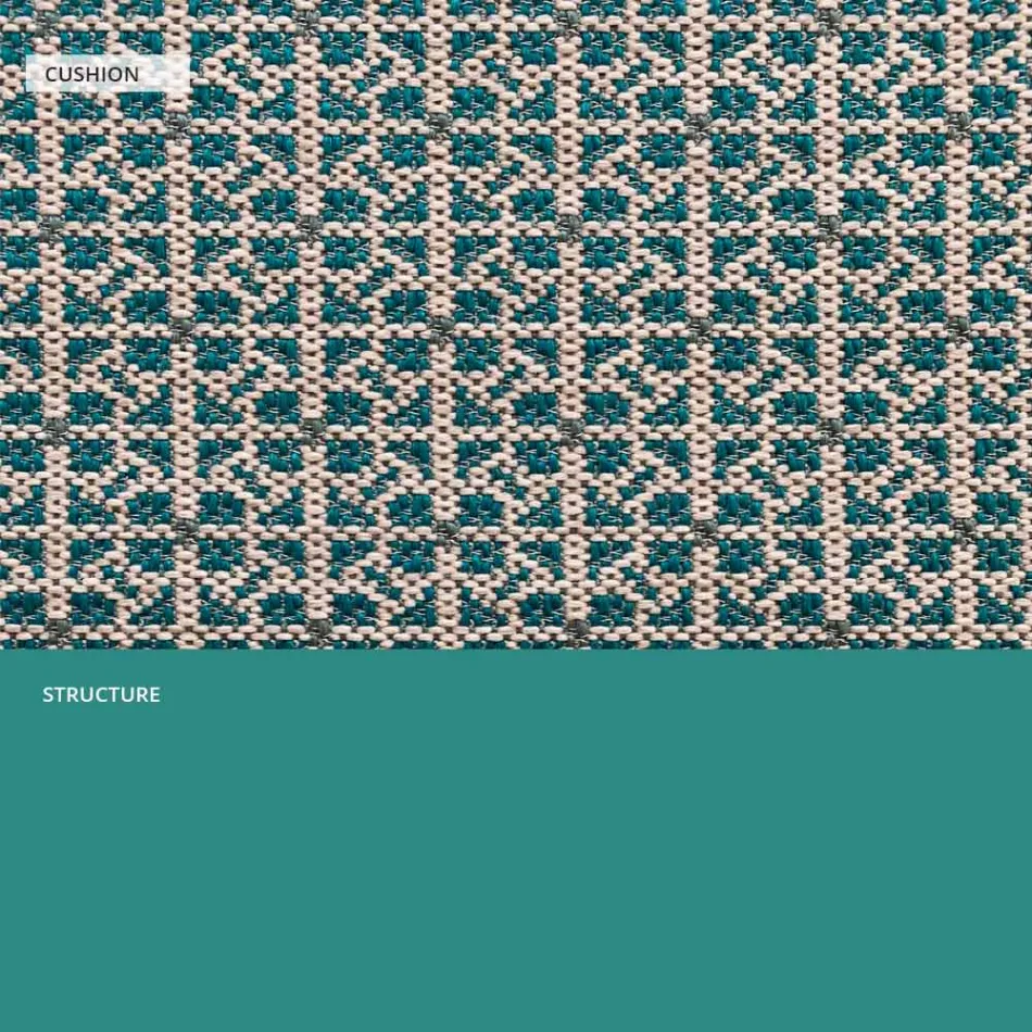 Sillón de metal para exterior con cojín de lujo Made in Italy - Karol Viadurini