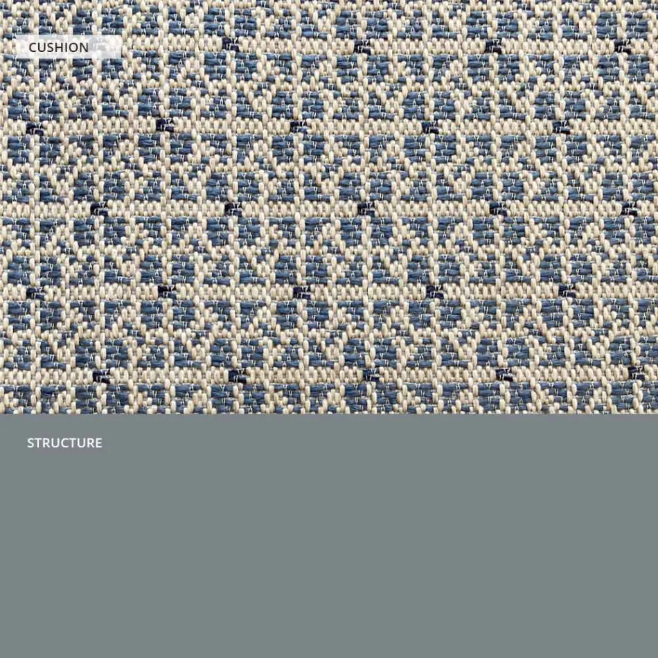 Sillón de metal para exterior con cojín de lujo Made in Italy - Karol Viadurini