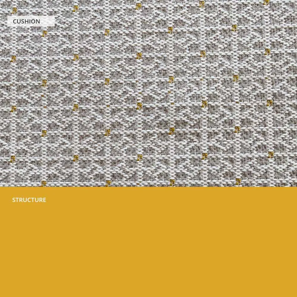 Sillón de metal para exterior con cojín de lujo Made in Italy - Karol Viadurini