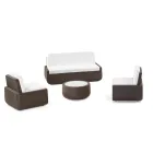 Sillón de exterior en polietileno con cojín de tela Made in Italy - Belida Viadurini