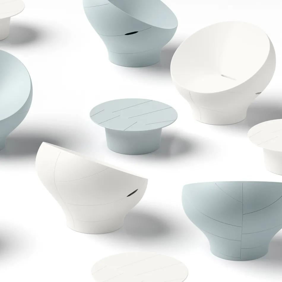 Sillón de exterior de polietileno disponible en varios colores - Toalla Viadurini