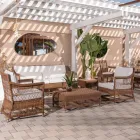 Sillón de exterior en polirratán tejido a mano - Gigi Viadurini