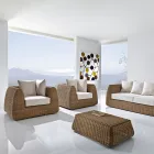 Sillón de exterior en polirratán tejido - Charlie Viadurini