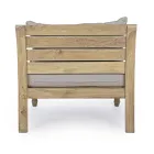 Sillón de exterior de teca con cojines de tela, Homemotion - Tatyana Viadurini