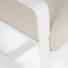 Sillón de exterior en tela y aluminio pintado en blanco, 2 piezas - Marianna Viadurini