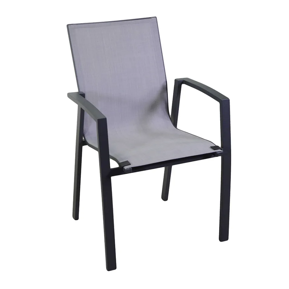 Sillón de exterior de aluminio y textilene - Mapa Viadurini