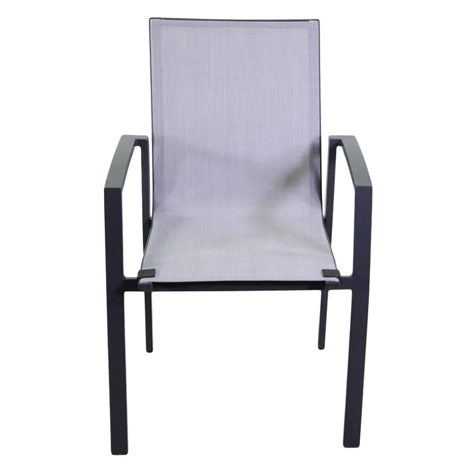 Sillón de exterior de aluminio y textilene - Mapa Viadurini