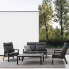 Sillón de exterior reclinable en tela y aluminio, 2 piezas - Nathy Viadurini