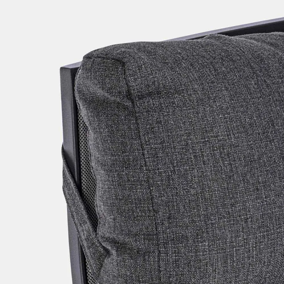 Sillón de exterior reclinable en tela y aluminio, 2 piezas - Nathy Viadurini