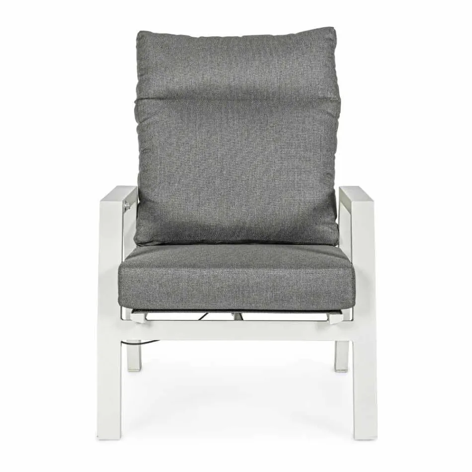 Sillón de exterior reclinable en tela y aluminio, 2 piezas - Nathy Viadurini