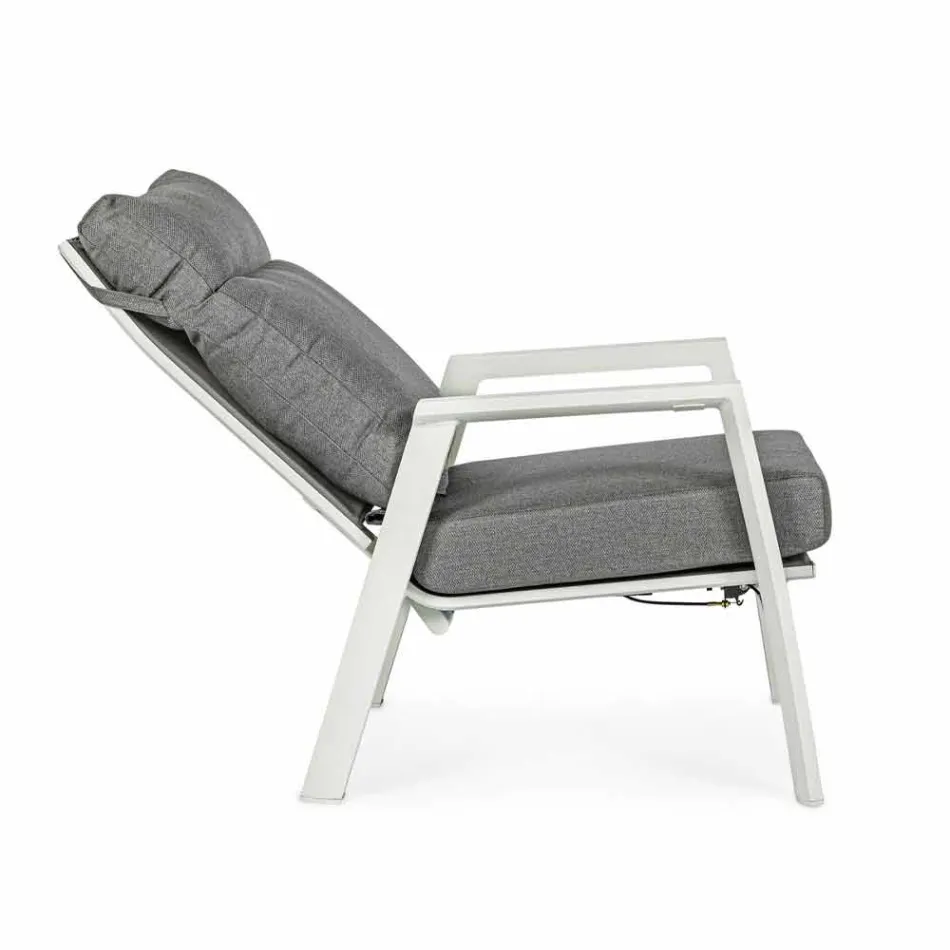 Sillón de exterior reclinable en tela y aluminio, 2 piezas - Nathy Viadurini