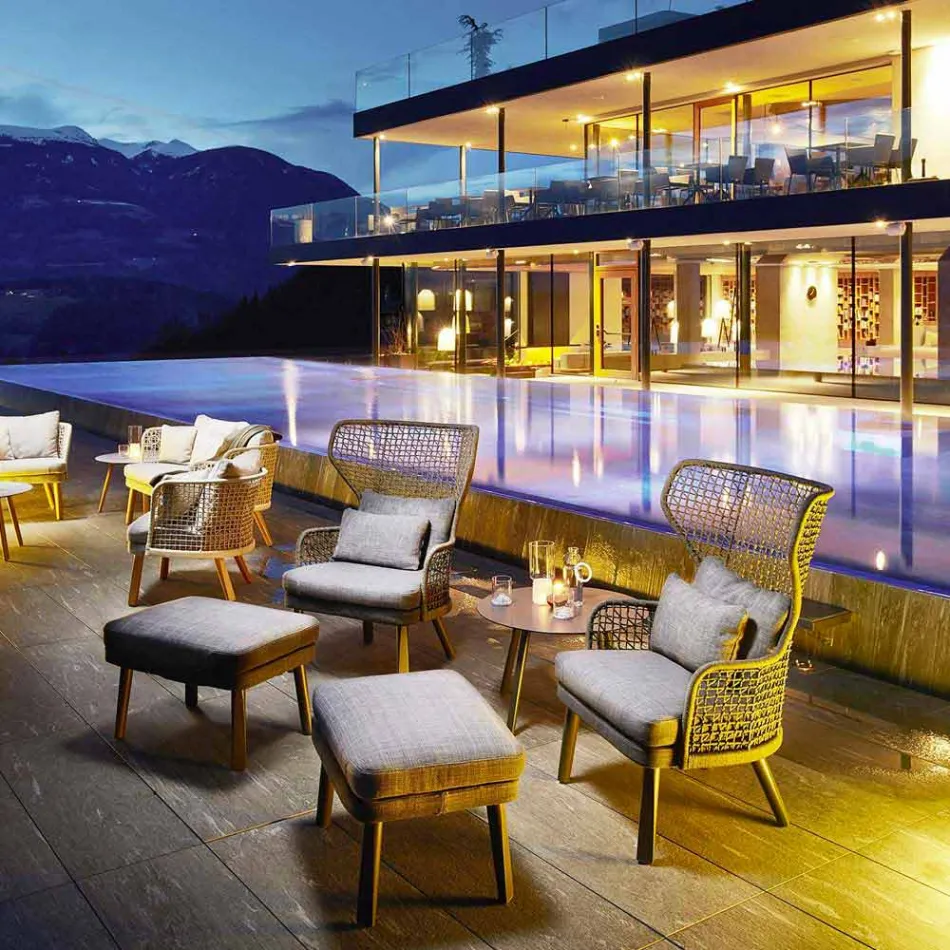 Varaschin Emma sillón al aire libre tapizado de diseño moderno Viadurini