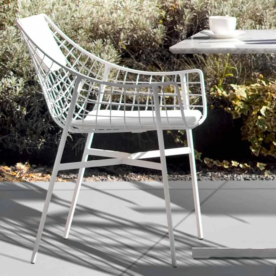 Sillón exterior de verano Varaschin Design set en acero blanco Viadurini