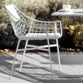 Sillón de exterior de verano con diseño en acero blanco de Varaschin