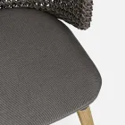 Sillón de jardín con patas de teca y asiento de tela, Homemotion - Chantall Viadurini