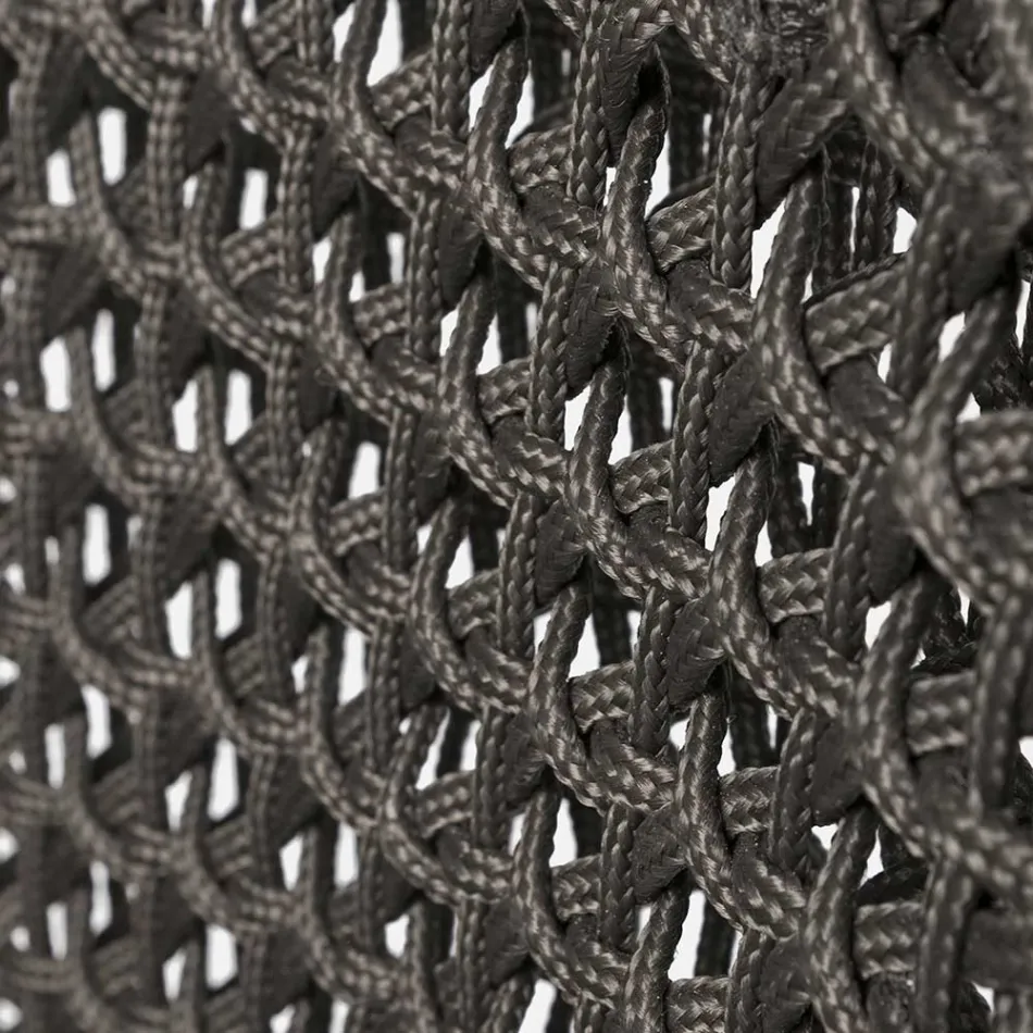 Sillón de jardín con patas de teca y asiento de tela, Homemotion - Chantall Viadurini