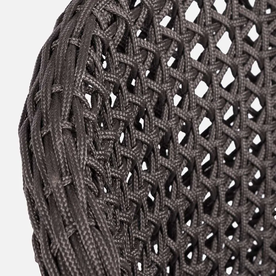 Sillón de jardín con patas de teca y asiento de tela, Homemotion - Chantall Viadurini