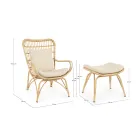 Sillón de Jardín con Reposapiés y Tejido de Fibra Sintética - Matter Viadurini