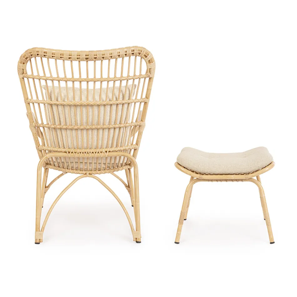 Sillón de Jardín con Reposapiés y Tejido de Fibra Sintética - Matter Viadurini