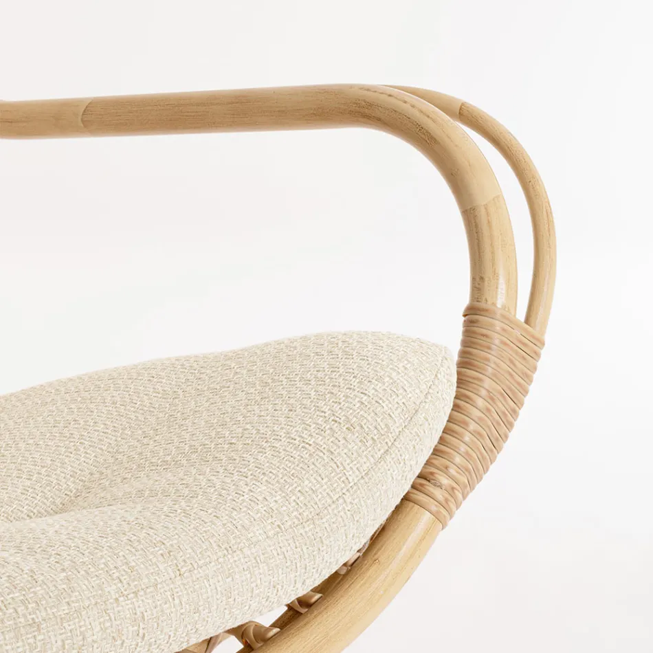 Sillón de Jardín con Reposapiés y Tejido de Fibra Sintética - Matter Viadurini