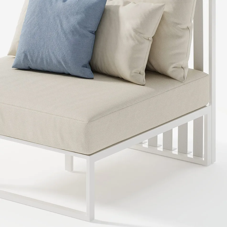 Sillón de jardín con asiento de tela y estructura de aluminio Made in Italy - Juliediv Viadurini