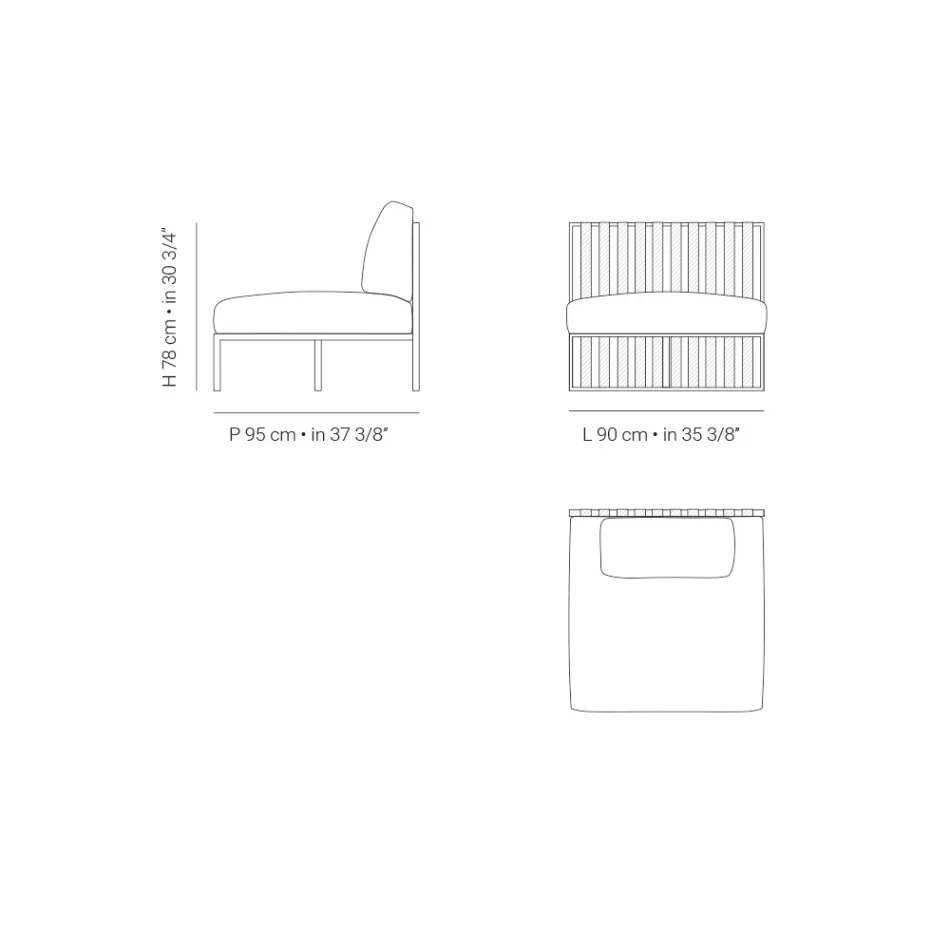Sillón de jardín con asiento de tela y estructura de aluminio Made in Italy - Juliediv Viadurini