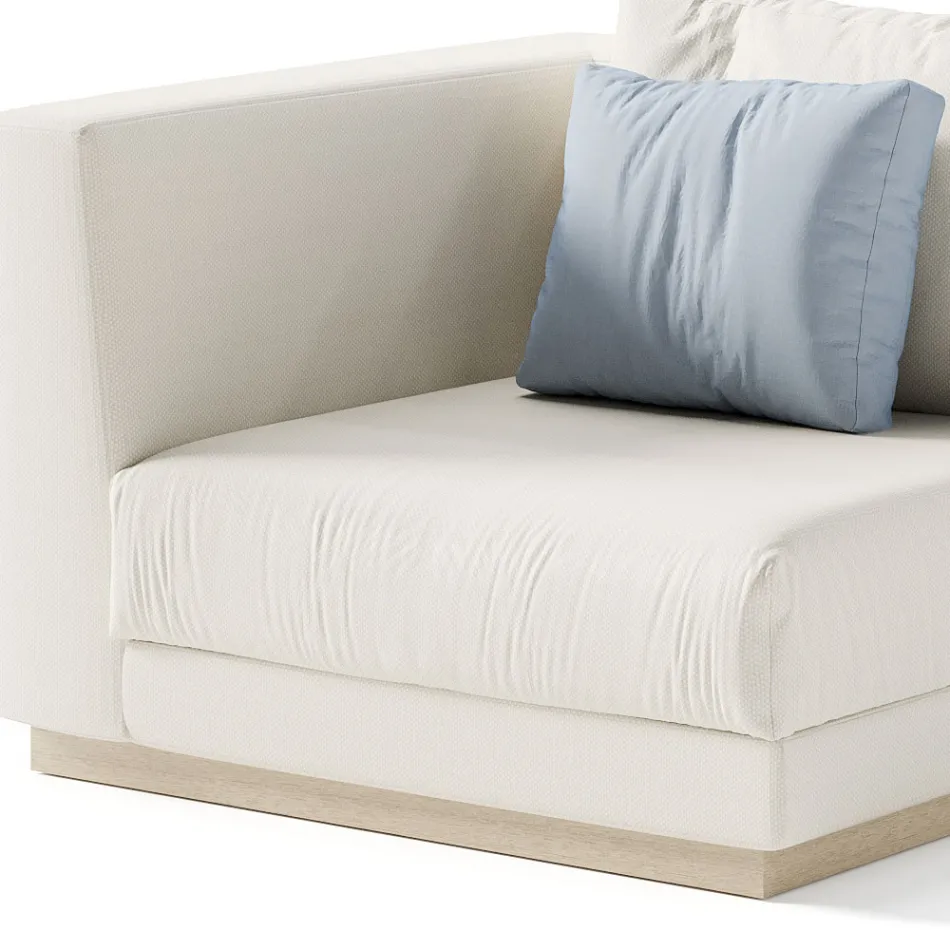 Sillón de jardín con estructura de esquina derecha Made in Italy - Rubik Viadurini