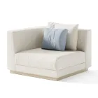 Sillón de jardín con estructura de esquina derecha Made in Italy - Rubik Viadurini