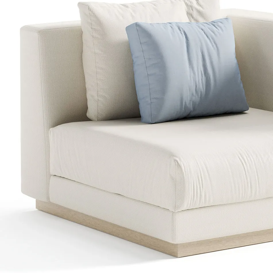 Sillón de jardín con estructura de esquina izquierda Made in Italy - Rubik Viadurini