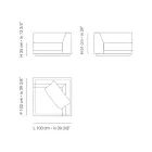 Sillón de jardín con estructura de esquina izquierda Made in Italy - Rubik Viadurini