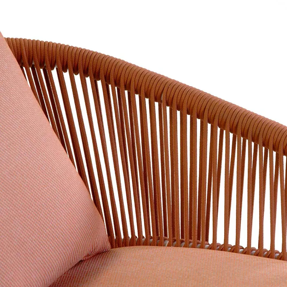 Silla de jardín con estructura de aluminio y cuerdas con cojines - Tienda de campaña Viadurini